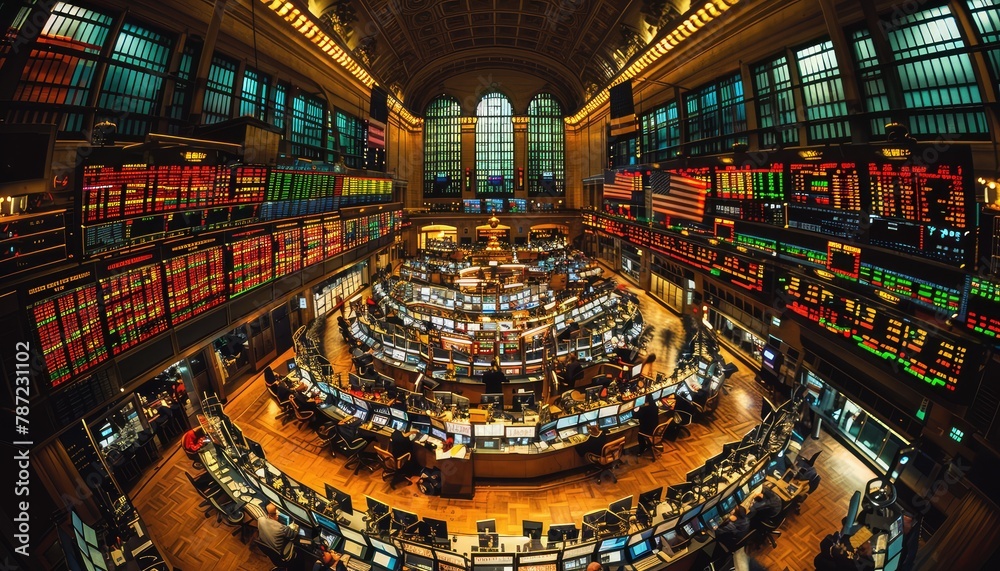 Obraz premium Options Trading, Showcase images of options traders analyzing options chains, executing option strategies, and managing risk through options contracts