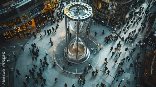 Giant Hourglass in City Square: A Timeless Symbol of Perpetual Motion photo