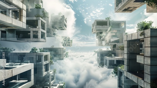 Infinite homes background, original 3d rendering , Generative ai,