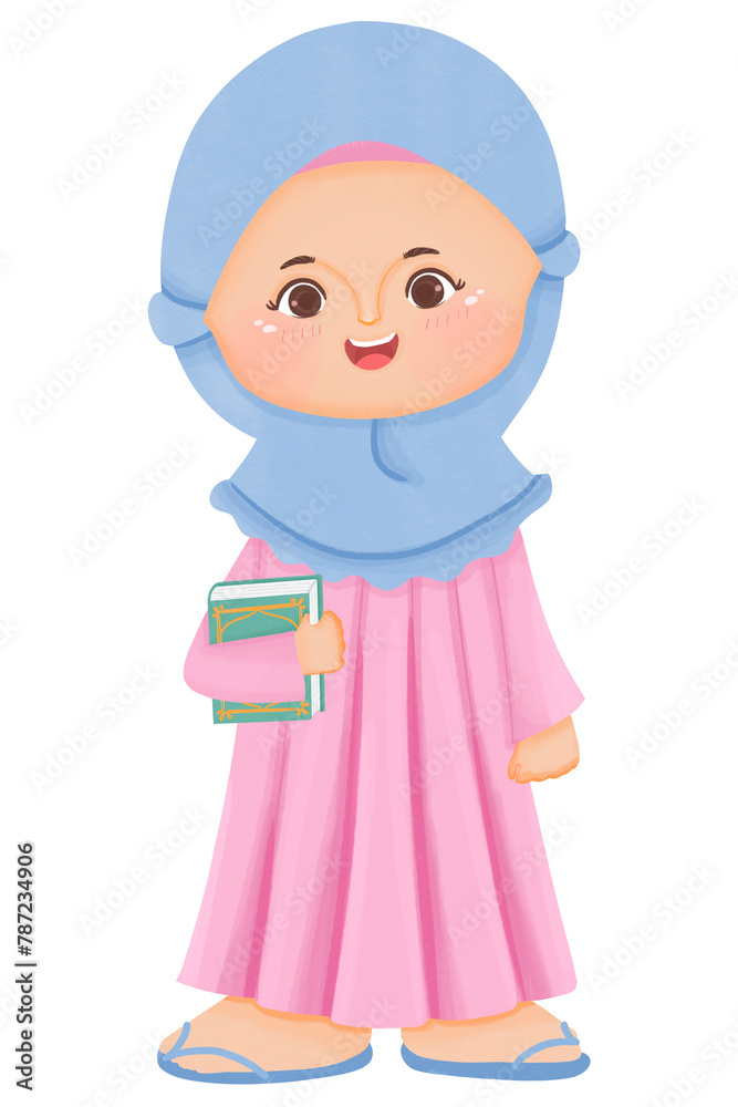 Muslim girl holding Quran