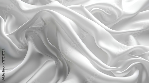 White abstract liquid wavy background ,smooth white satin fabric background ,Abstract background with wavy folded surface in white colors