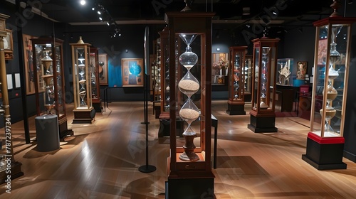 Hourglasses' Stories Through the Ages in an Art Gallery