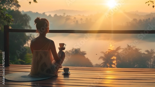Morning Solitude: A Mother's Serene Respite with Tea and Gratitude photo
