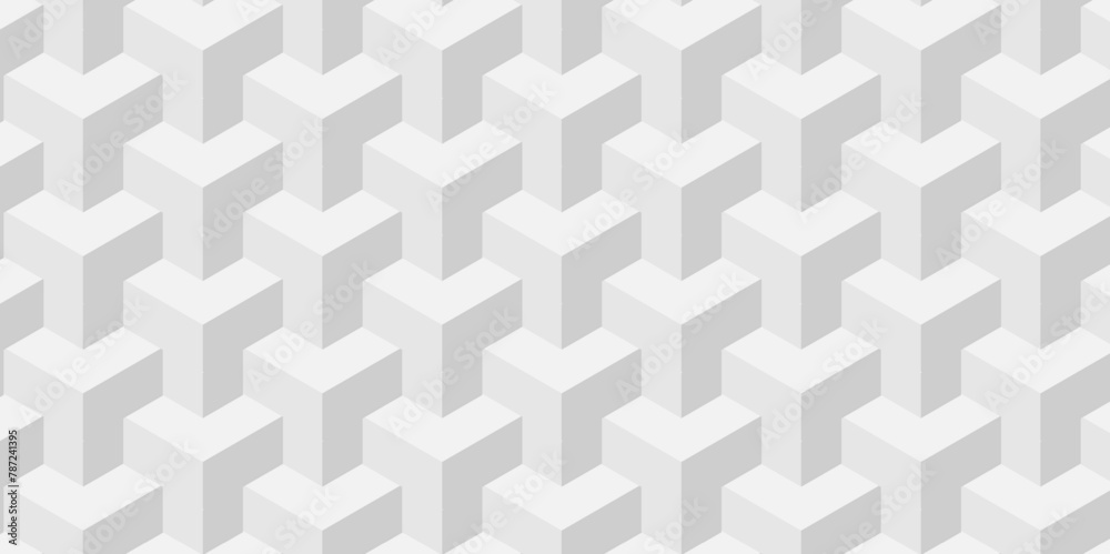 Abstract cubes geometric tile and mosaic wall or grid hexagon technology wallpaper. white and gray geometric block cube structure backdrop grid triangle texture vintage design. Abstract cubes geometric tile and mosaic wall or grid hexagon technology wallpaper. white and gray geometric block cube structure backdrop grid triangle texture vintage design.