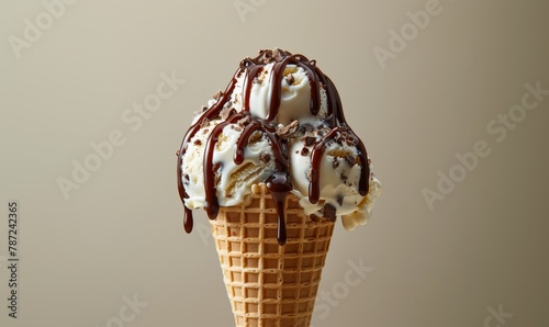 ice cream isolated on begi background photo