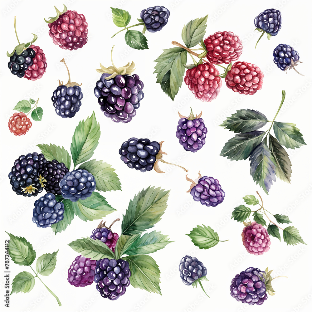 Watercolor Berries, Flowers and Leaves Set Green, Red, Blue, Decorative Element Isolated on Background, Holiday, Greeting card, Invitation, Print, Poster, Banner with copy Space Watercolor Berries, Flowers and Leaves Set Green, Red, Blue, Decorative Element Isolated on Background, Holiday, Greeting card, Invitation, Print, Poster, Banner with copy Space