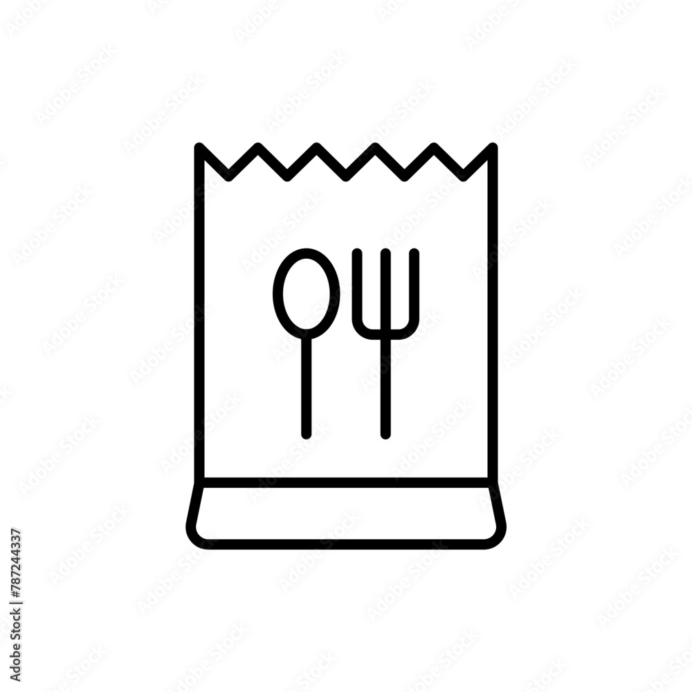 Food bag outline icons, minimalist vector illustration ,simple transparent graphic element .Isolated on white background