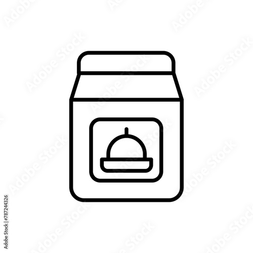 Food bag outline icons, minimalist vector illustration ,simple transparent graphic element .Isolated on white background