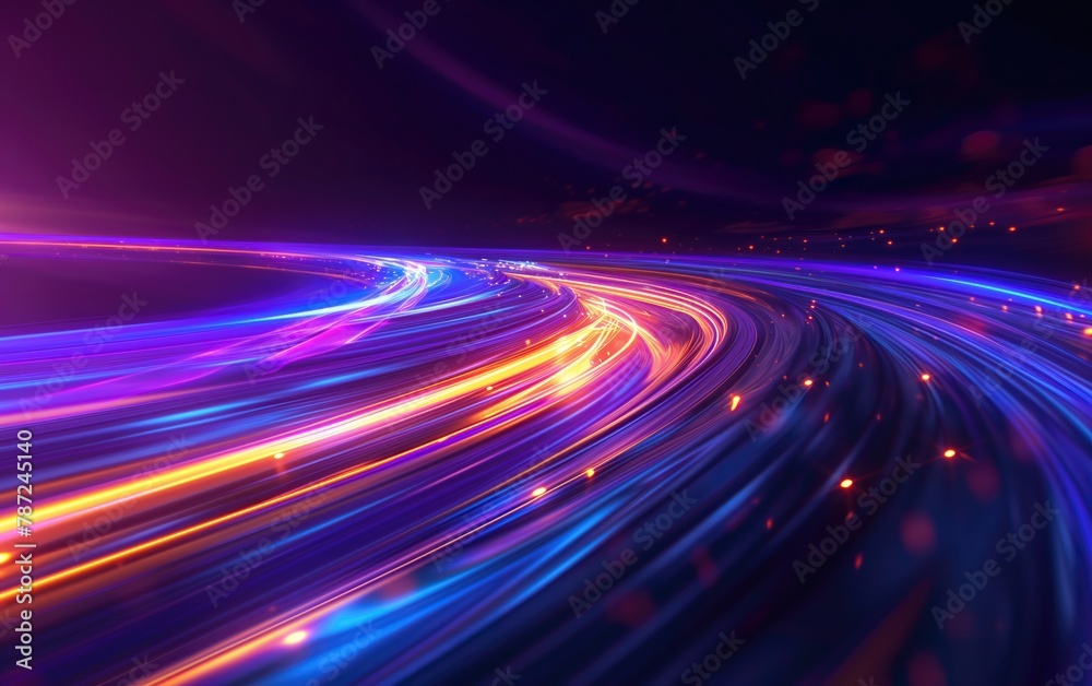 Abstract futuristic glowing neon purple blue background for presentations and websites. Surreal 3D dynamic technology backdrop. Abstract futuristic glowing neon purple blue background for presentations and websites. Surreal 3D dynamic technology backdrop.