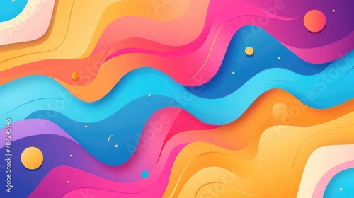 Abstract colorful flowing background illustration. Creative futuristic curve wave dynamic fashionable digital painting.