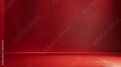Red studio gradient background for product placement or website Copy Space horizontal composition : Generative AI