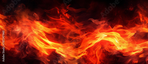 Smoke and Flames Dynamic Movement and Intense Colors Against a Dark Background