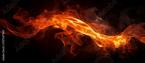 Smoke and Flames Dynamic Movement and Intense Colors Against a Dark Background