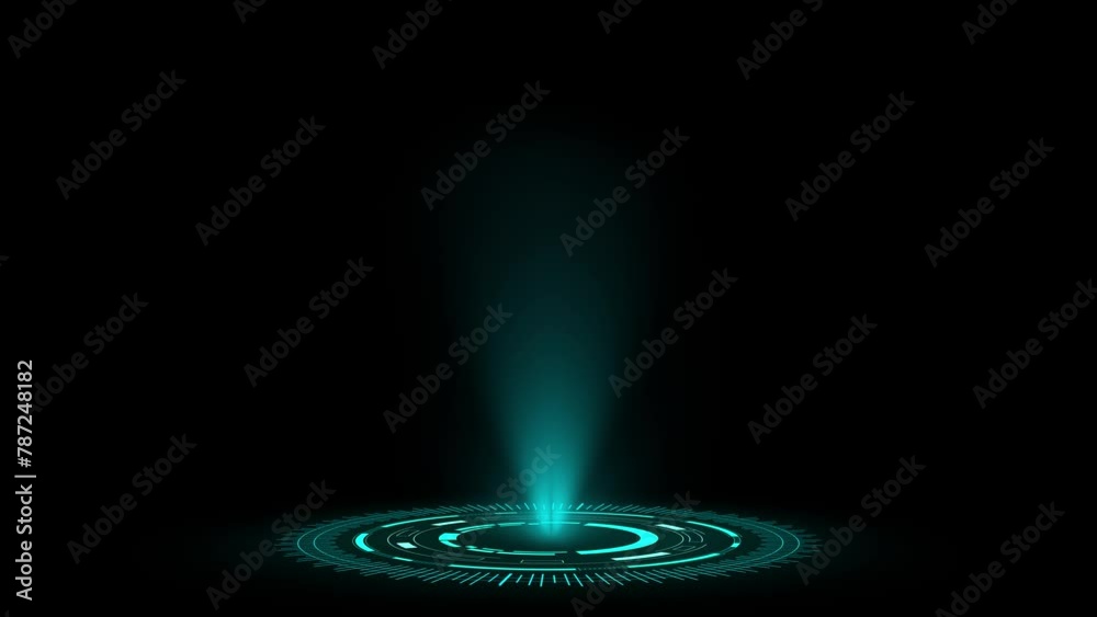 rotating futuristic Sci-fi,FUI, GUI, HUD elements on alpha layers, suitable for User Interface, hologram element, digital resources purpose.