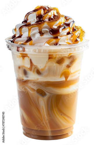 PNG  Iced caramel macchiato beverage dessert sundae