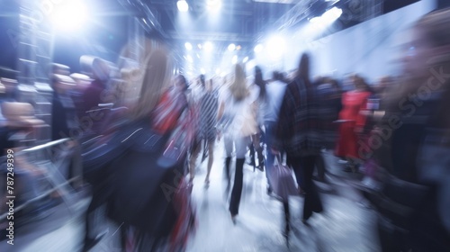The blurred backstage scene at a fashion week event sets the perfect tone for the chaos and energy that surrounds the fashion industry. Amidst flashes of cameras and hurried movements .
