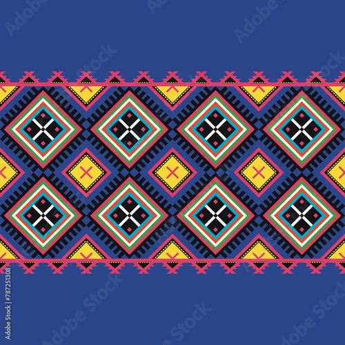 Geometric African tribal ethnic seamless pattern traditional Design for background, carpet, wallpaper, wrapping, Batik, fabric, rug, texture, decoration, embroidery style