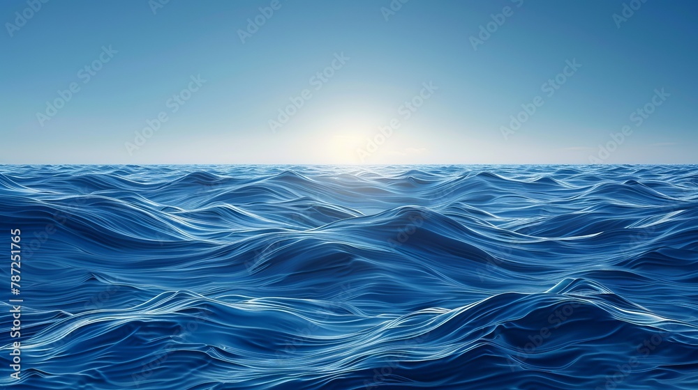 Deep blue ocean waves with sunlight Deep blue ocean waves with sunlight