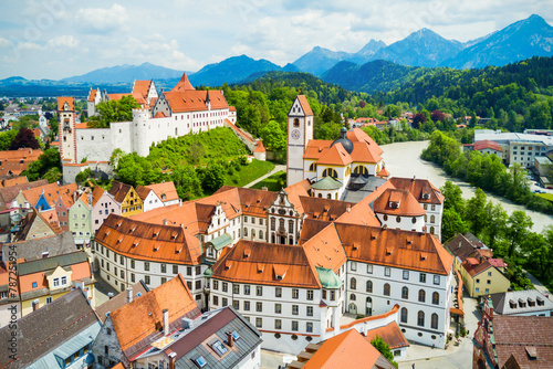 Fussen town aerial view photo