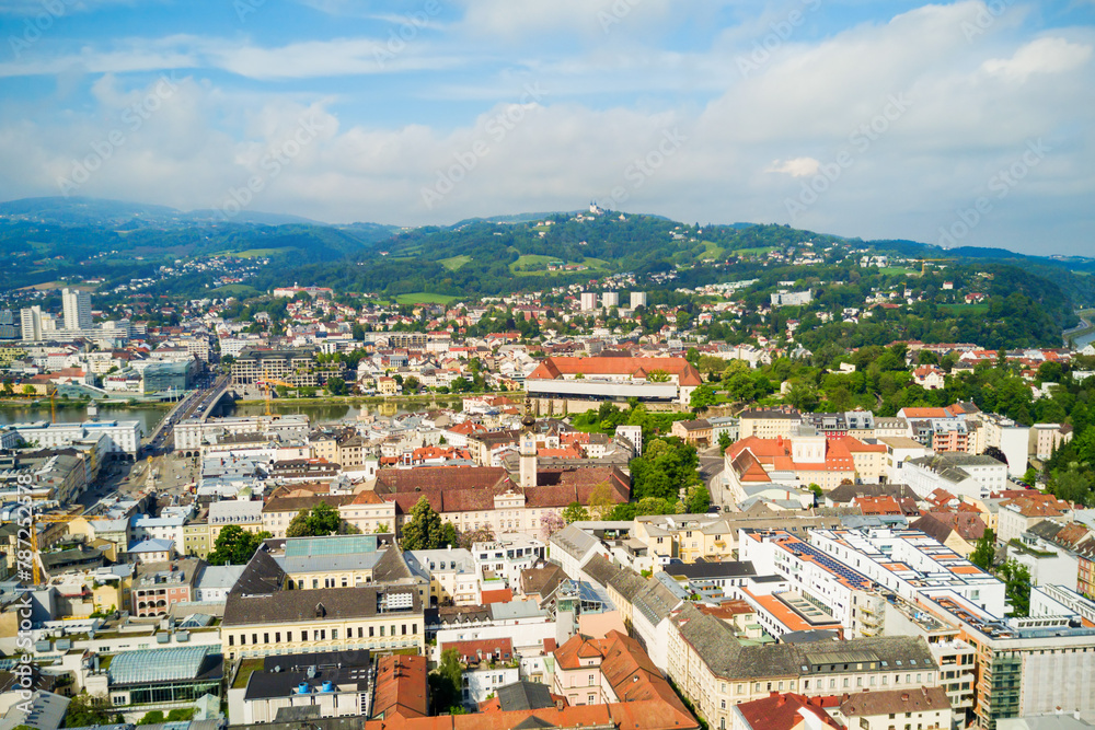 Linz aerial panoramic view