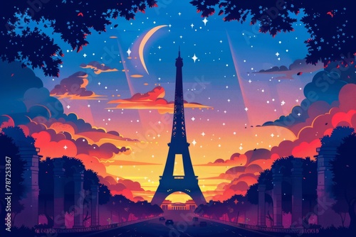 Paris cityscape illustration photo