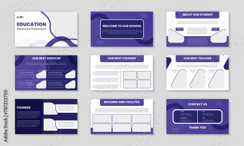 Creative PowerPoint presentation slides template design with great educational PPT background design and Presentation for educational flyer, leaflet, marketing, advertising banner templates