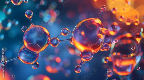 Vibrant Dance of Diesel Fuel Molecules: An Abstract Glimpse into Energy's Unseen Form photo