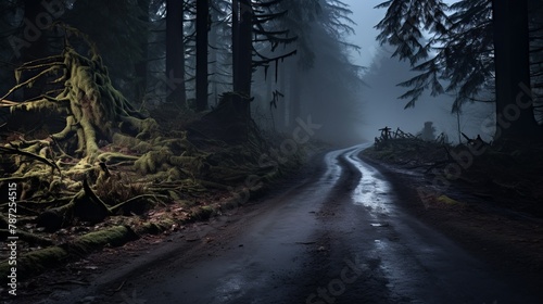 The road through the dark forest