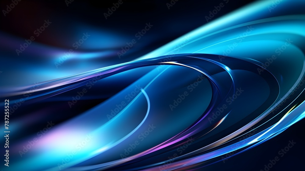 Naklejka premium Seamless Dynamic Technology Data Transfer Visualization in Flowing Blue Gradient Abstract Background