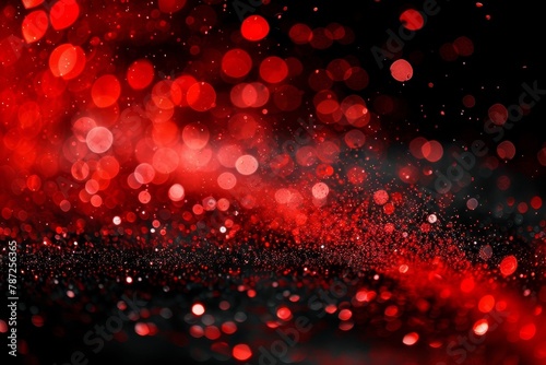 Glowing abstract red bokeh lights beautifully shaping a captivatingly blurred background