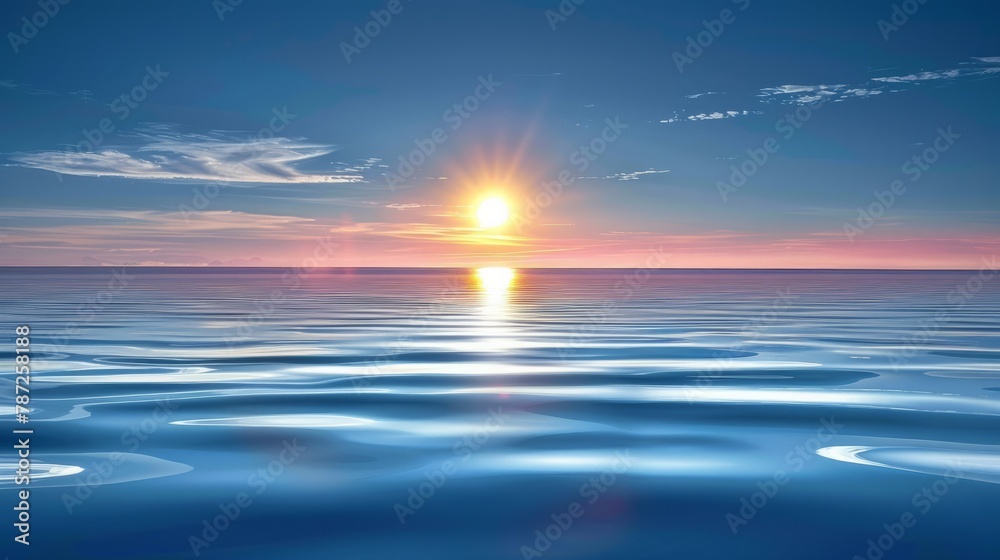 Obraz premium Blue Ocean Sunset