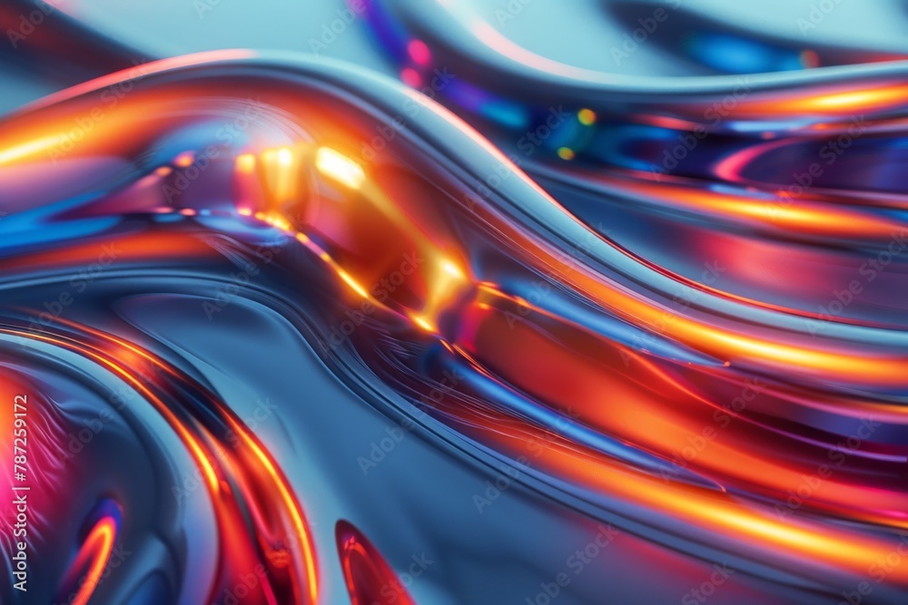 A shiny, colorful, and reflective surface with a red and orange swirl A shiny, colorful, and reflective surface with a red and orange swirl
