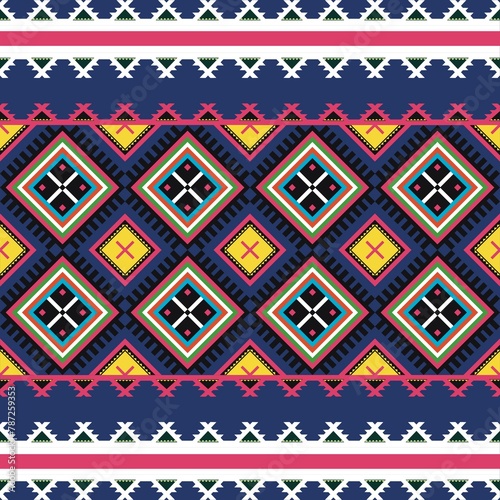 Geometric African tribal ethnic seamless pattern traditional Design for background, carpet, wallpaper, wrapping, Batik, fabric, rug, texture, decoration, embroidery style
