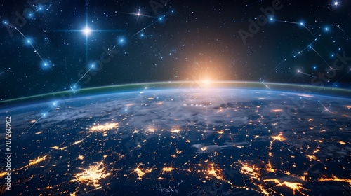 Global Network of Cities Illuminated by Interconnected Data Streams and Energy Grids: A Vision of a Highly Connected and Efficient Future Earth