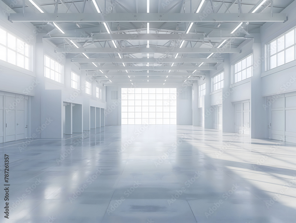 Interior of empty warehouse of modern storehouse