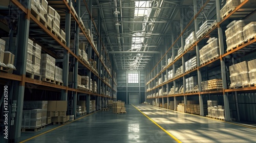 Massive Distribution Facility with Elevated Shelves © Andrii 