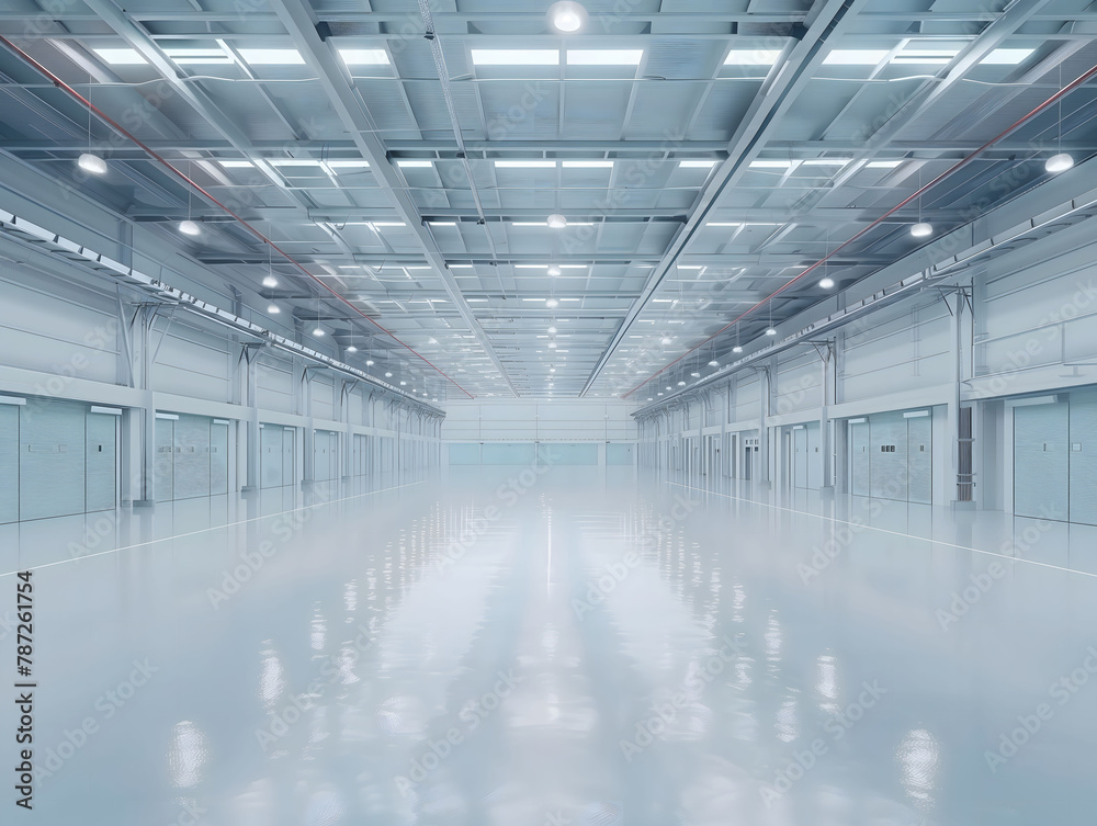 Interior of empty warehouse of modern storehouse Interior of empty warehouse of modern storehouse
