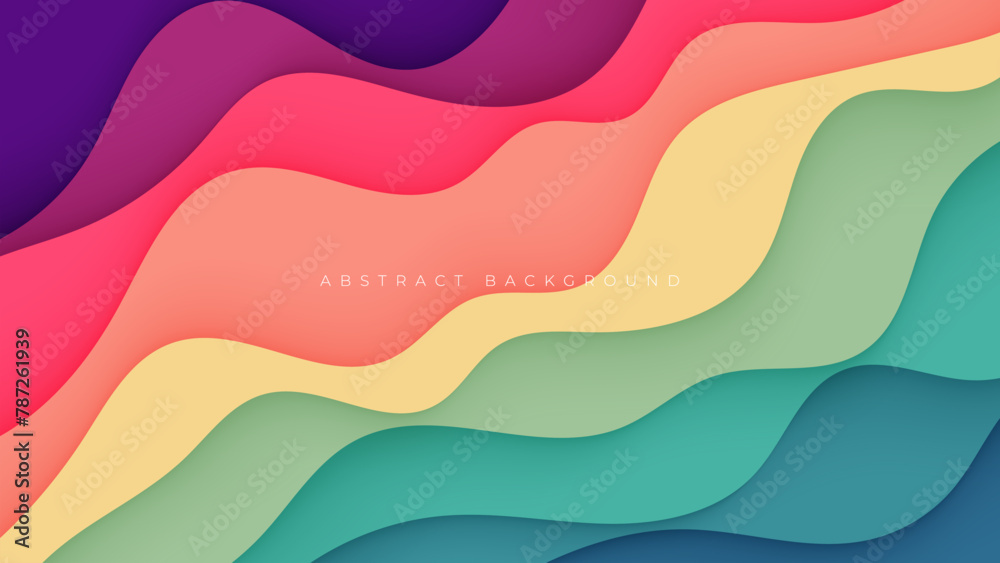 Fototapeta premium Abstract colorful wavy shape background dynamic shape design vector