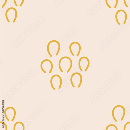 Gold pattern on a beige background. Seamless pattern. Vector illustration in modern style.