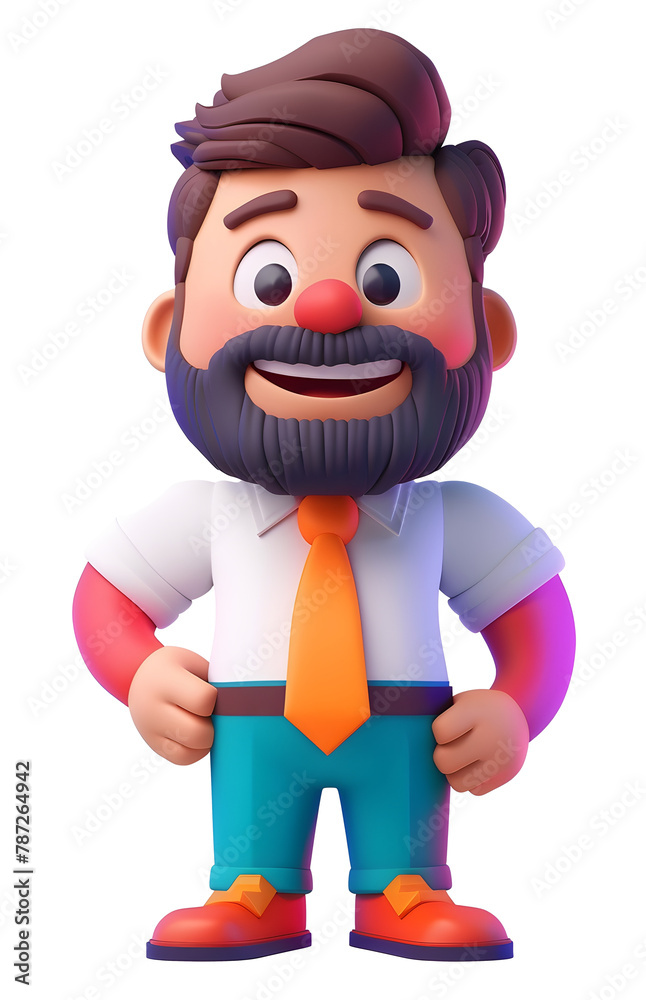 Office worker dressed in a business suit. A man rejoices at his promotion. Three dimensional cartoon characters illustration. Office worker dressed in a business suit. A man rejoices at his promotion. Three dimensional cartoon characters illustration.