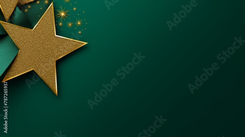 Three gold stars shine brightly against a lush green background