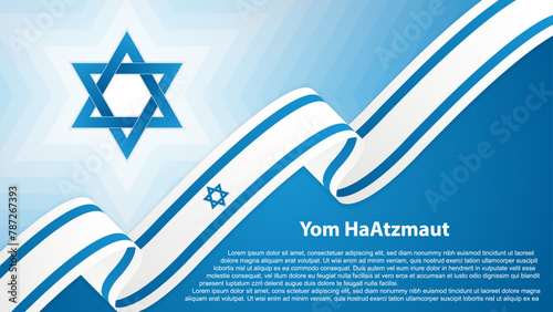 Yom HaAtzmaut, Independence Day is the national day of Israel, vector illustration photo
