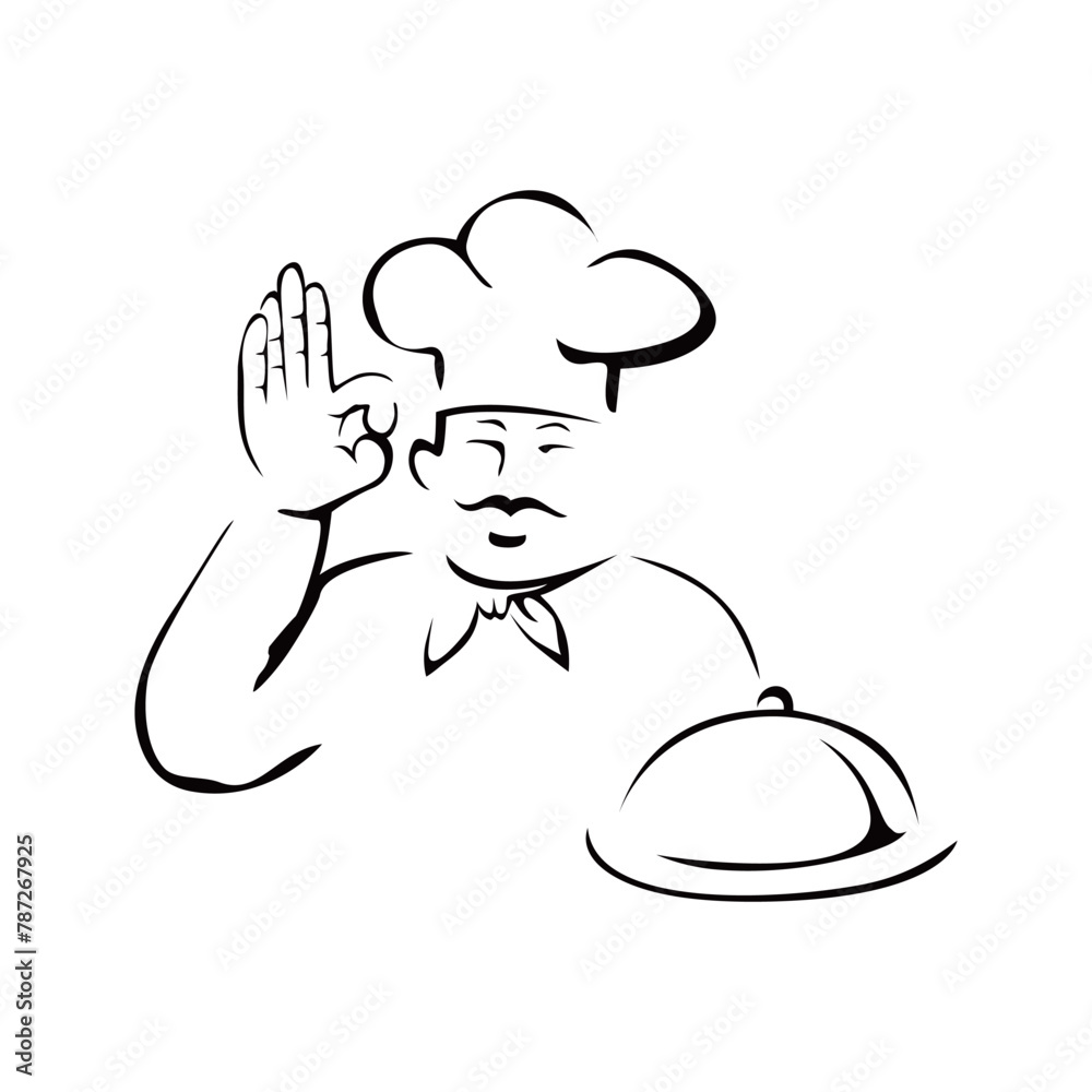chef silhouette design. restaurant cooking sign and symbol.