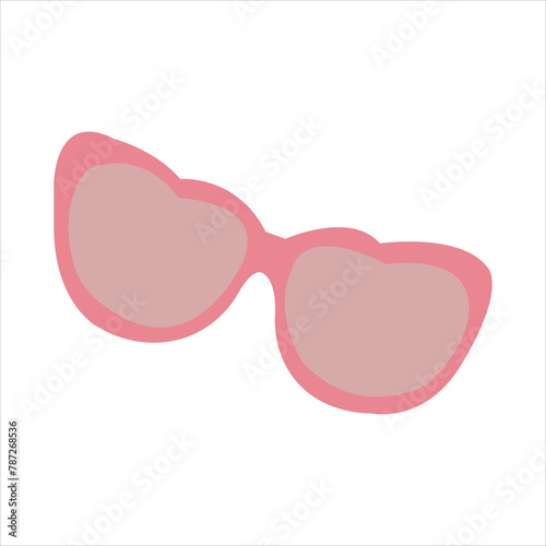 One cartoon cute sunglasses isolated.