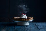 Pie in studio light, a delectable dessert captured perfectly