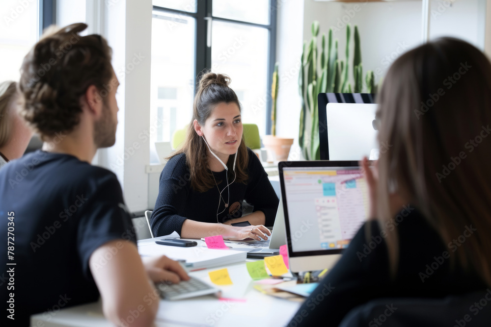 Corporate Business Photography of a Woman Conducting a User Testing Session For Her Startup's App, Generative AI Corporate Business Photography of a Woman Conducting a User Testing Session For Her Startup's App, Generative AI