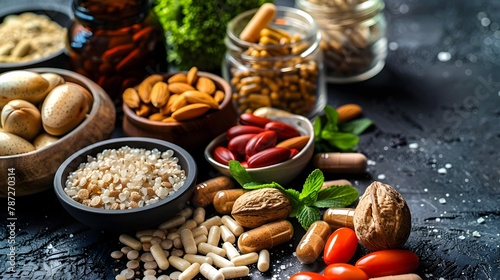 Nutritional Science Fueling Peak Athletic Performance: A Spread of Supplements and Healthy Foods