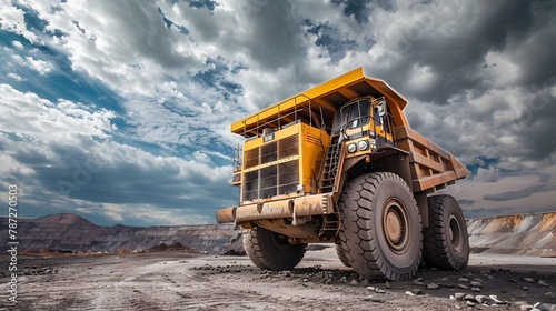 Mining Truck's Power and Scale: A Dynamic Showcase in the Ore Extraction Industry