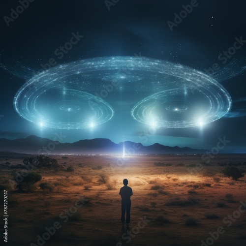 Enigmatic space signals, ancient alien technology, interstellar mysteries photo
