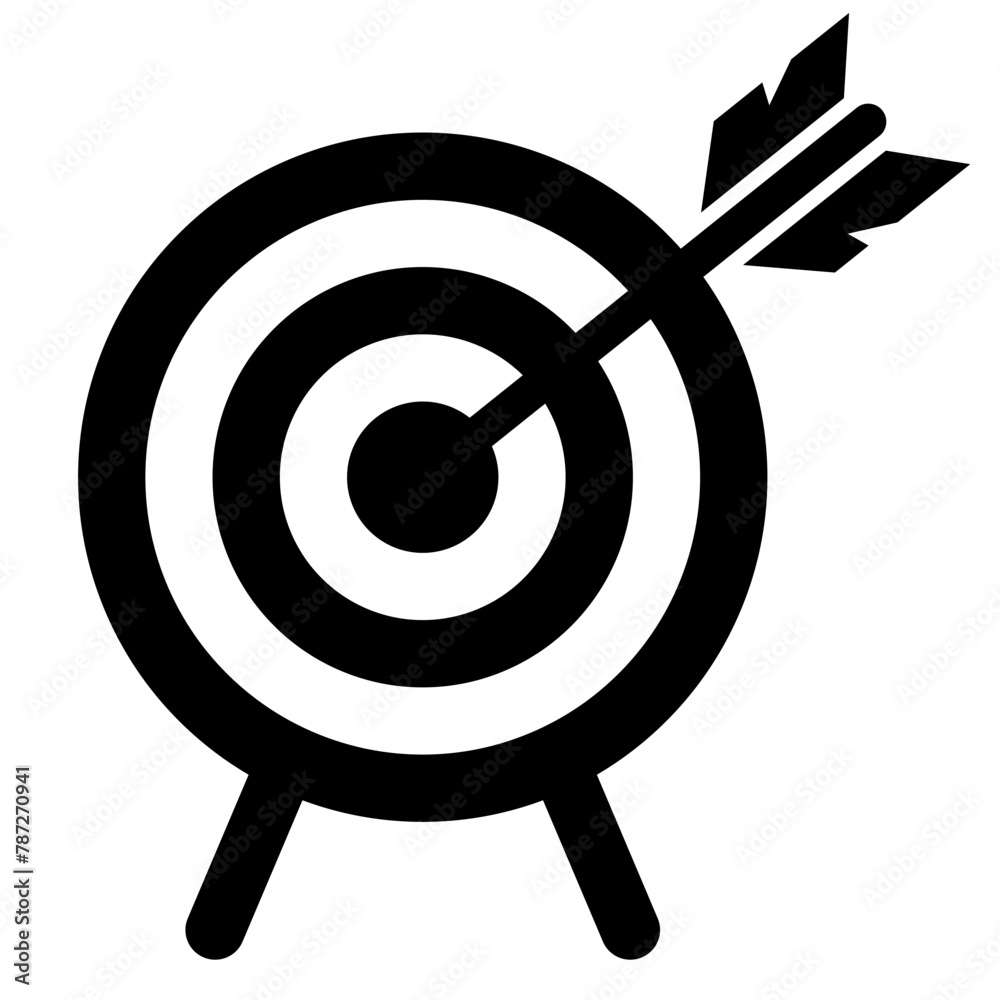 Target and arrow in the center. Vector clipart isolated on white background. Target and arrow in the center. Vector clipart isolated on white background.